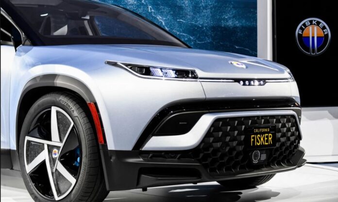 The Fisker Ocean electric vehicle is unveiled during AutoMobility LA in Los Angeles in 2021.Patrick T. Fallon / AFP - Getty Images file