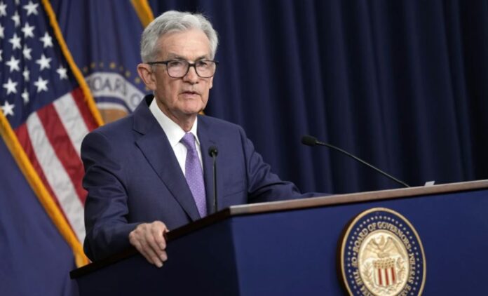 FILE - Federal Reserve Board Chair Jerome Powell speaks during a news conference at the Federal Reserve in Washington, June 12, 2024. Powell testifies to the House Financial Services Committee on Wednesday, July 10, 2024, the second of two days of semi-annual testimony to Congress. (AP Photo/Susan Walsh, File)